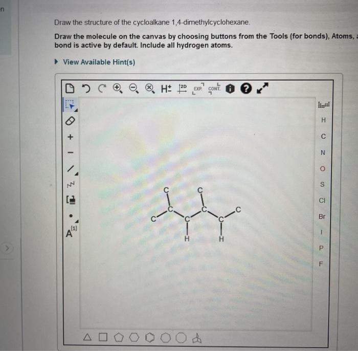 Draw the structure of the cycloalkane 1 4-dimethylcyclohexane